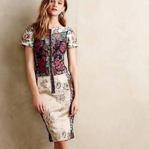Anthropologie Beguile Byron Lars Brocade Dress. Note minor damage along seam.